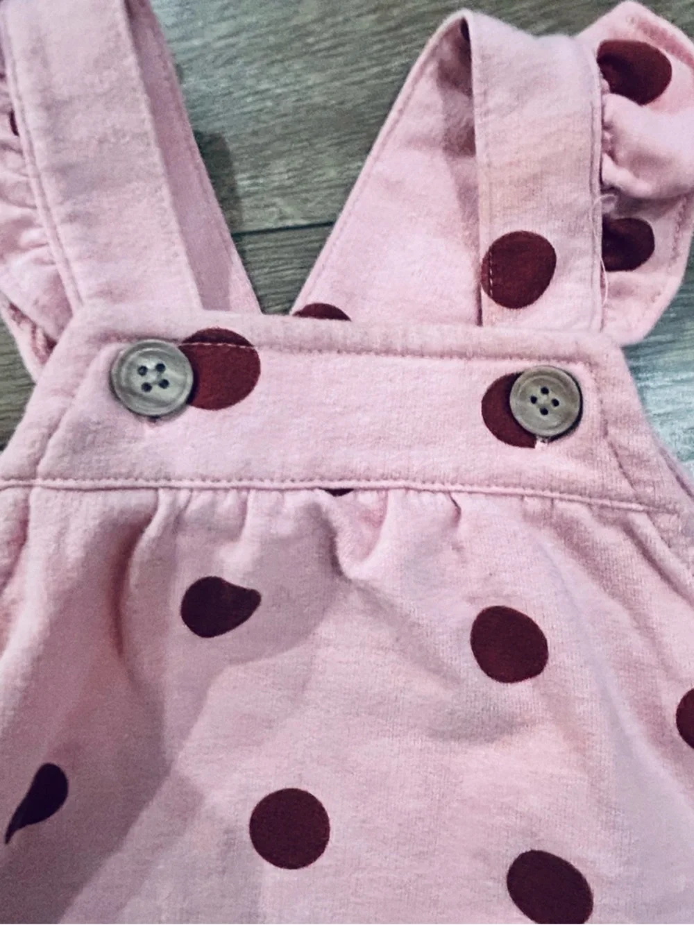 Carter's Baby Girls' Polka Dots Overalls 3 Months Pink W/ruffles